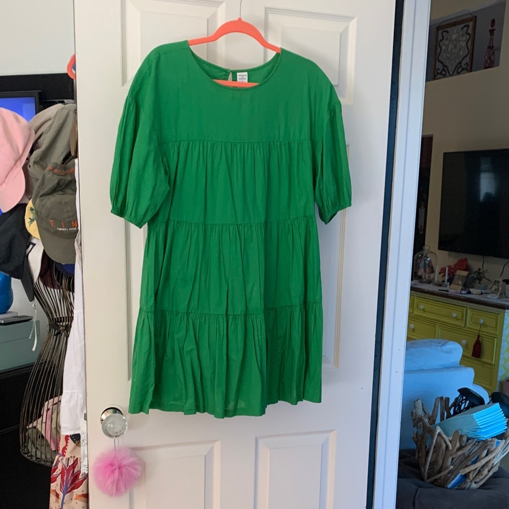 Melrose and Market Green Puff Sleeve Sundress